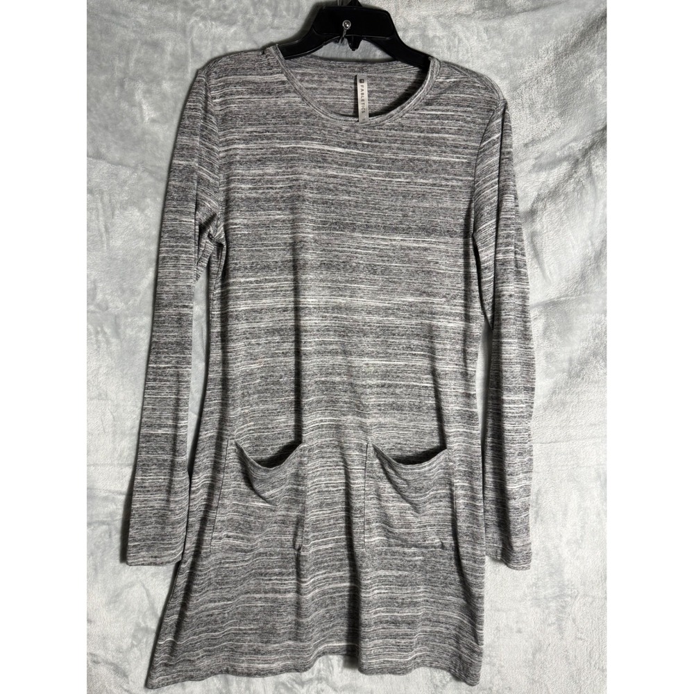 Fabletics Womens Gray Space Dye Long Sleeve Tunic Dress with Pockets Size Medium